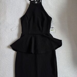 Elegant Black Peplum Dress